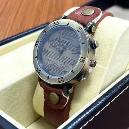 Womage Brand Women Watches Music Style Fashion Women'S Watches Leather Ladies Watch Clock Bayan Kol Saati Mujer Relogio Feminino