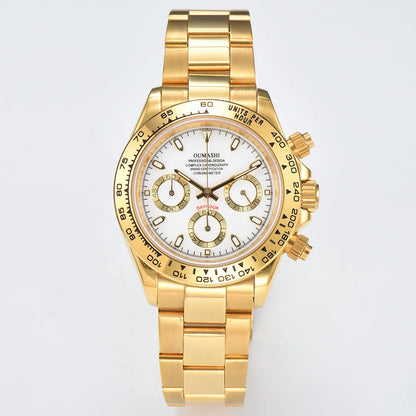 39MM Luxury Watches Gold Watches Sapphire Glass Waterproof Watches VK63 Movement Watches Support Customized Logo