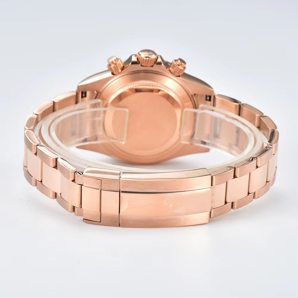 Luxury Men'S Watch Rose Gold Rainbow Watch VK63 Watch Sapphire Glass Waterproof Watch 39.3 Case Watch Support Customized Logo