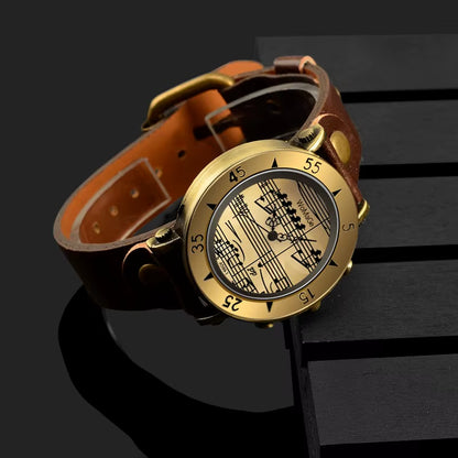 Womage Brand Women Watches Music Style Fashion Women'S Watches Leather Ladies Watch Clock Bayan Kol Saati Mujer Relogio Feminino