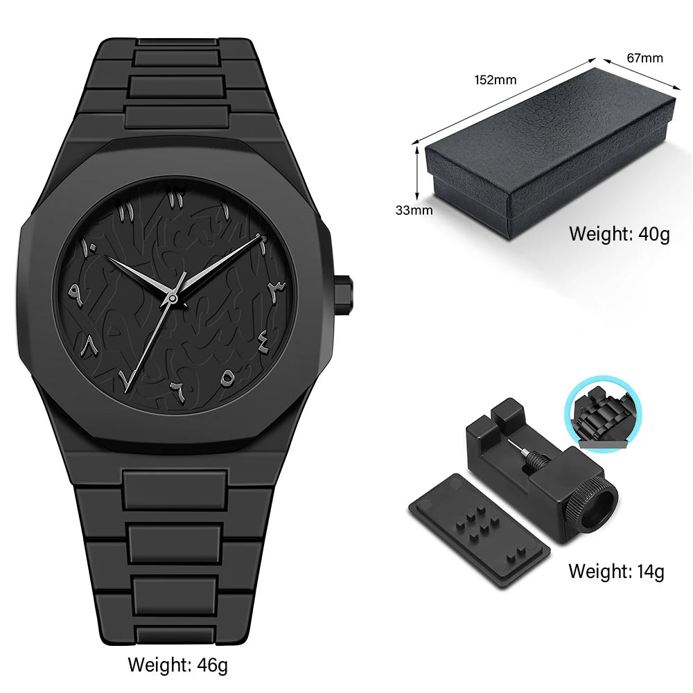 Men'S Top Luxury Business Watches Arabic Numeral Waterproof Quartz Watches Men'S Analog Mechanical Watches