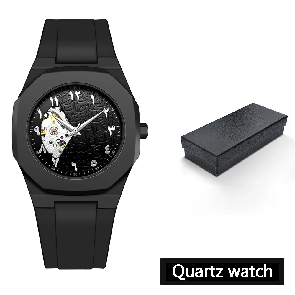 Men'S Top Luxury Business Watches Arabic Numeral Waterproof Quartz Watches Men'S Analog Mechanical Watches