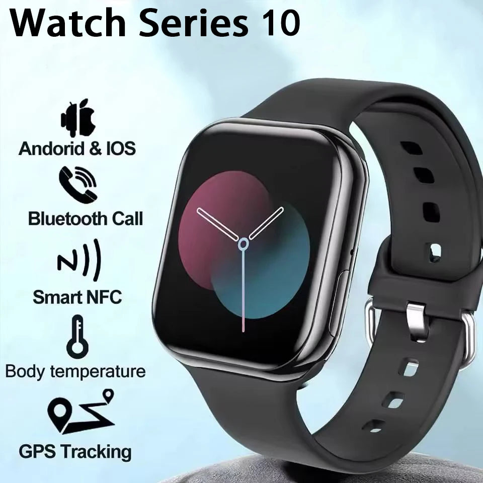 New 2025 Smart Watch 10 – GPS, NFC, HD AMOLED, Bluetooth Calls, Waterproof Fitness Watch for Men & Women