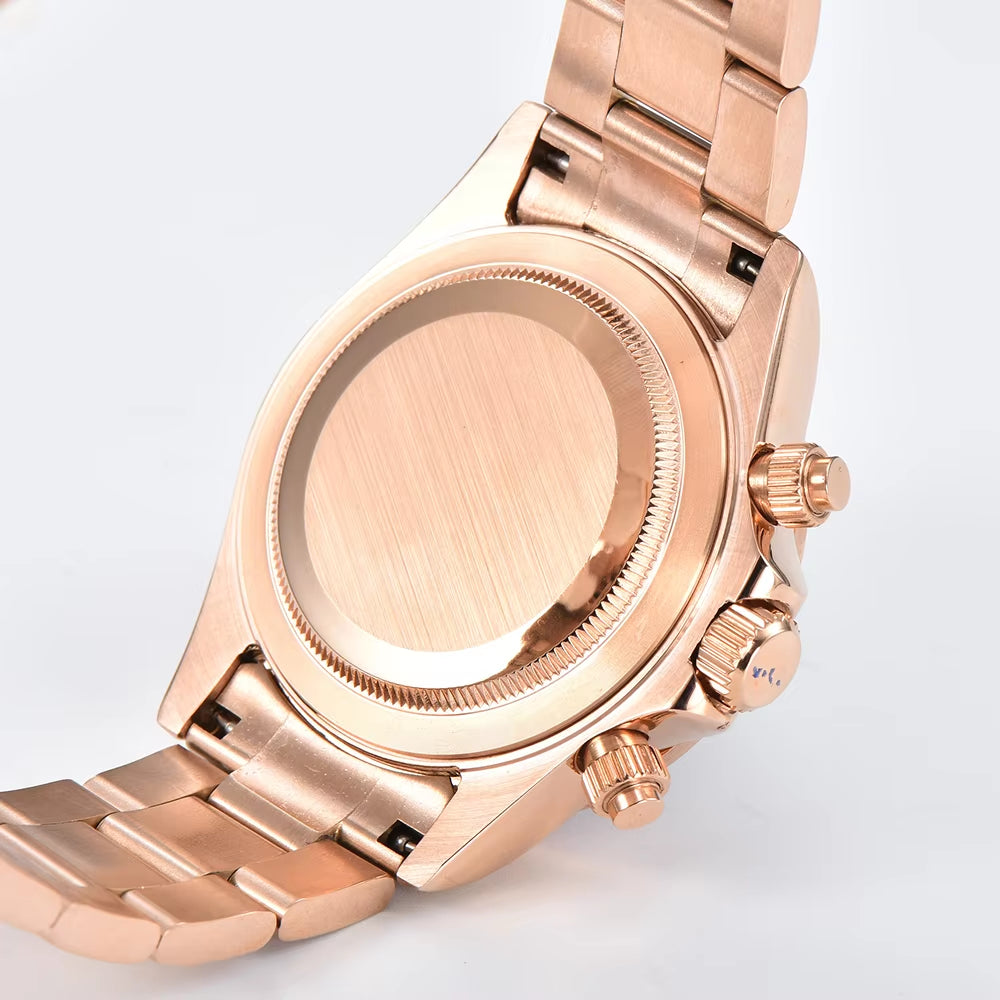 Luxury Men'S Watch Rose Gold Rainbow Watch VK63 Watch Sapphire Glass Waterproof Watch 39.3 Case Watch Support Customized Logo