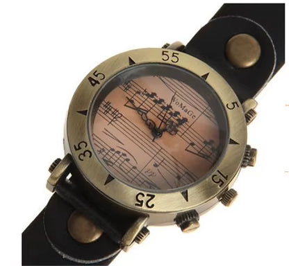 Womage Brand Women Watches Music Style Fashion Women'S Watches Leather Ladies Watch Clock Bayan Kol Saati Mujer Relogio Feminino